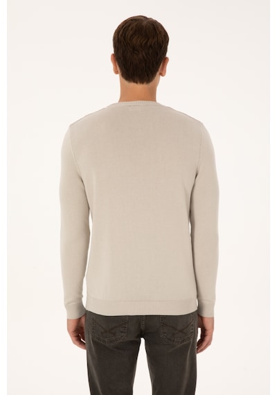 U.S. Polo Assn. Erkek Slim Fit Bisiklet Yaka Taş Kazak 50308323-VR049