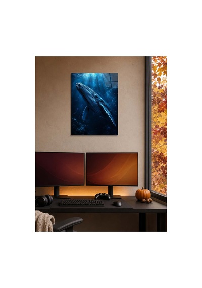 Balina A3 Metal Poster Mavi Okyanus Ve Sualtı Manzaralı Dekoratif Duvar Tablosu Çok Renkli - 937522863 Çok Renkli - 937522863 Çok Renkli