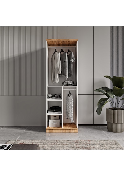 Flora 2 Kapaklı Aynalı Komple Mdf Gardırop - Elbise Dolabı Flora 2 Kapaklı Aynalı Komple Mdf Gardırop - Elbise Dolabı