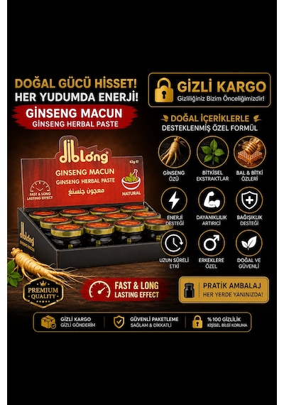Diblong Ginseng Macun 43 G X 12 Adet Ginseng Özlü Bitkisel Macun