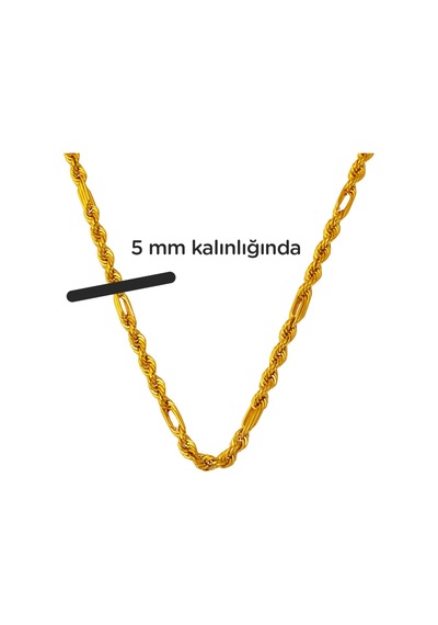 Ataç Burmalı Kolye Bileklik Altın Zincir Set