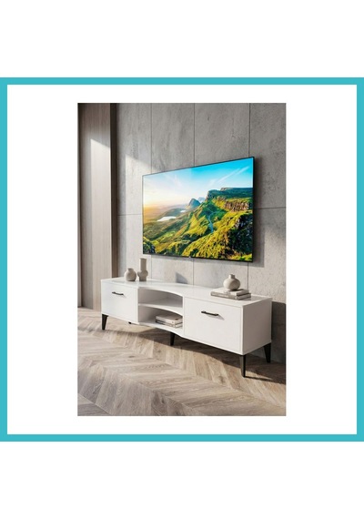 Bezos Vera Tv Sehpası Suntalam Beyaz 160x35 Cm Dfnbez