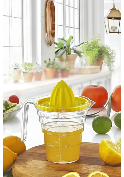 Masterchef Ölçülü Narenciye Sıkacağı 500 Ml. Portakal Sıkacağı Ve Limon Sıkacağı Şeffaf - Sarı
