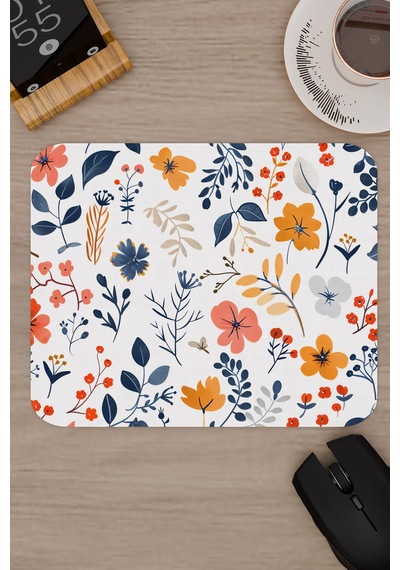 Çiçek Desenleri Kaymaz Dikişli Kauçuk Oyuncu Mousepad V4 - 22x18 Gaming Mouse Pad Fare Altlığı