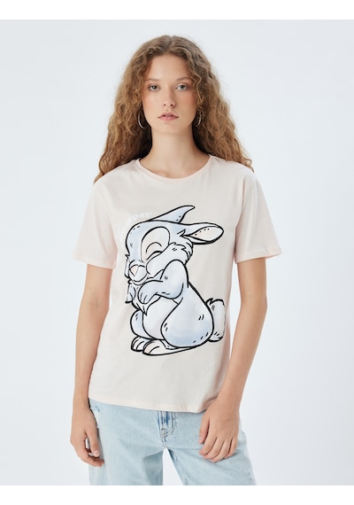 Koton Oversize Tişört Tavşan Baskılı Kısa Kollu Bisiklet Yaka Pembe 4sal11186ık Gül Koton Oversize Tişört Tavşan Baskılı Kısa Kollu Bisiklet Yaka Pembe 4sal11186ık Gül