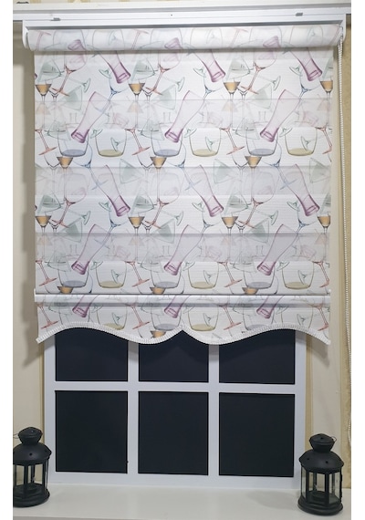Pliseli Zebra Stor Kadeh Baskılı Etek Dilimli St 027