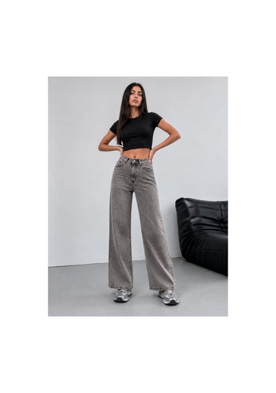 Blue Marlın Dökümlü Kahve Kar Yıkama Palazzo Kot/denim Wide Leg Pantolon Kahverengi