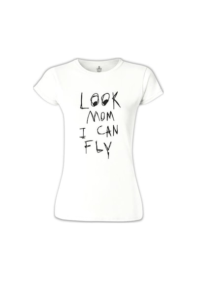 Travis Scott - Look Mom I Can Fly Beyaz Kadın Tshirt 001