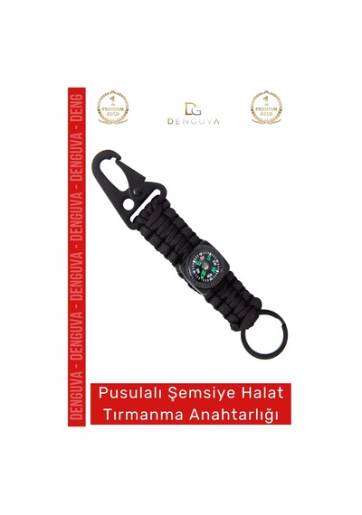 Halatanahtarlığı Paracord Pusulalı Taktik Dağcılık Kamp Outdoor Askeri Halat Tırmanma Anahtarlığı S Diğer