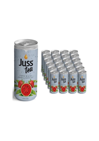 Juss Tea Karpuz Çilek Aromalı Soğuk Çay 250ml X24 Adet
