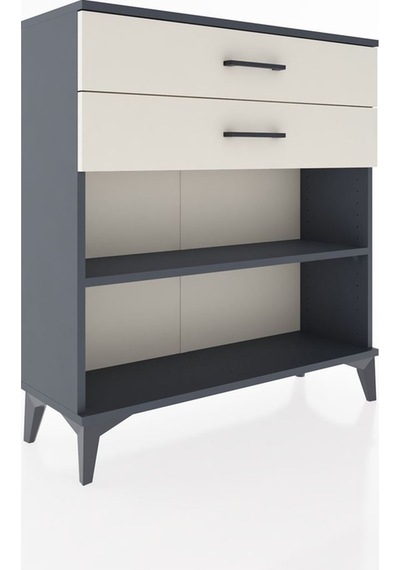 Arges Şifonyer Tek Raflı 2 Çekmeceli 88x30x96 Antrasit-aytaşı Antrasit