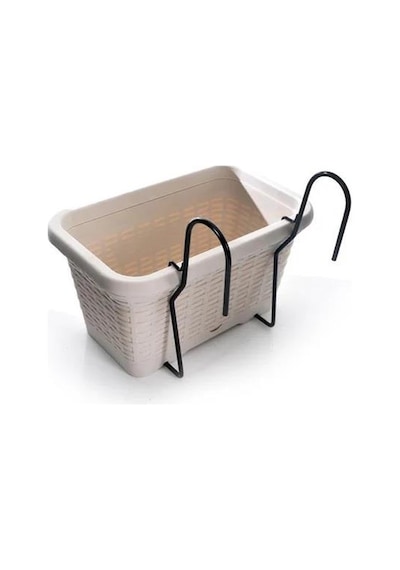 Omnipazar So-hb01a Askılı Hasır Desen Balkon Saksı 6.5 Litre No 1 Kirli Beyaz 113