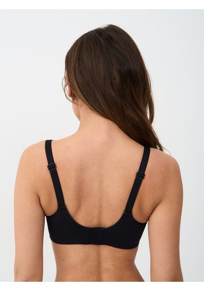 Alya Underwear Kadın Dikişsiz Sütyen Çıkarılabilir Yuvarlak Kaplı Lazer Kesim Görünmez Sütyen Siyah