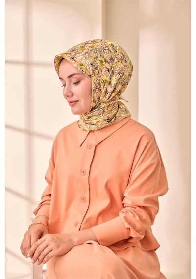Silk Home Twill İpek Eşarp 11477-30 Butter Yellow, Pudra Pembe, Gül Kurusu, Çağla