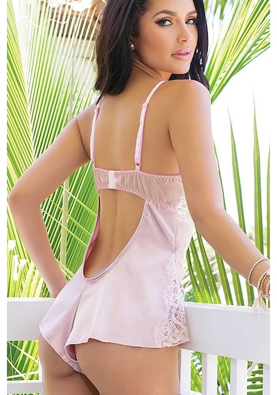 Merry See Dantel Işlemeli Saten Tulum Gecelik ((504446599)