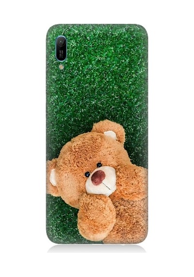 Huawei Y6 2019 Uyumlu Sevimli Kahverengi Ayı Desenli Silikon Kılıf