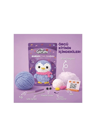 3 Adet The Gurumi Penguen Örgü Öğrenme Kiti
