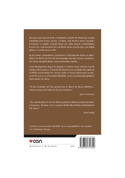 İsa'nın Çocukluğu - John Maxwell Coetzee - Can Yayınları
