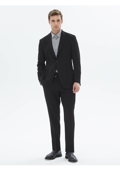 Kip Siyah Desenli Modern Fit Takım Elbise Siyah