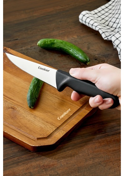Cooker 27 Cm Paslanmaz Çelik Kasap Bıçağı Siyah Ckr4597