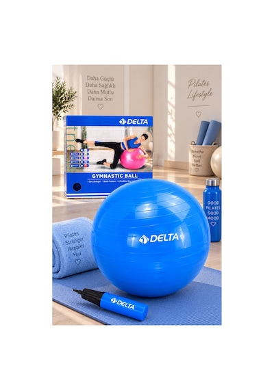 Kutulu 65 Cm Pilates Topu Şişirme Pompası Seti Egzersiz Topu 65cm Plates Seti