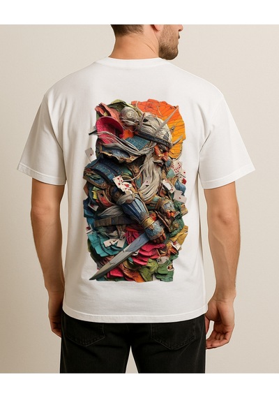 Hugo Boss Kral Baskılı T-shirt Beyaz