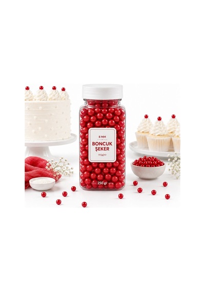 Dr. Gusto 8 Mm Kırmızı Boncuk Şeker 250 Gr