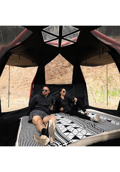 Aerogogo Dahili Pompalı Otomatik Şişirilebilir Kubbe Çadır - Dome Zt04-01 Kırmızı - Siyah