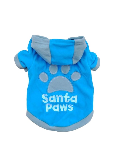 Köpek Ve Kedi İçin Polar Mavi Santa Paws Sweat Pet Kıyafet Kostüm Köpek Ve Kedi İçin Polar Mavi Santa Paws Sweat Pet Kıyafet Kostüm