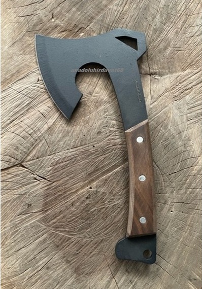 Dmr Karbon Dövme Çelik Balta Kamp Baltası El Yapımı Balta 550gr 30cm