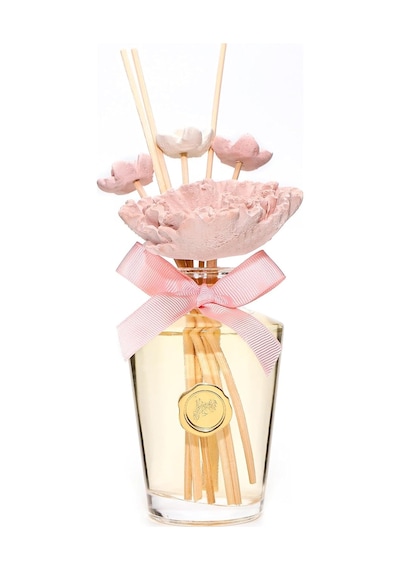 Missi 130 Ml Pembe Çiçek Seramik Taş Bambu Çubuklu Garden Rose-pudra Oda Kokusu Abundance Prosperity