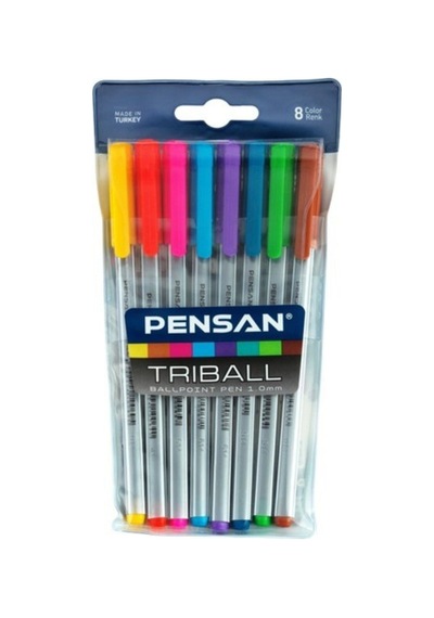 Tükenmez Trıball 1mm Renkli 8 Li Set 01003 Nocolor