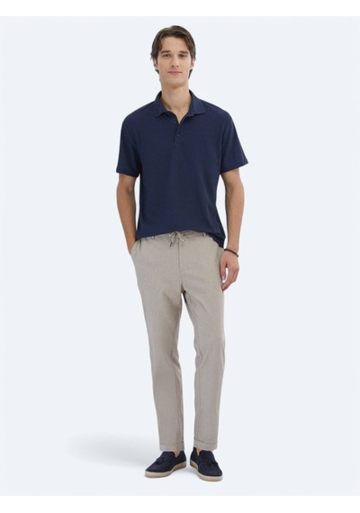 Kip Lacivert Desenli Polo Yaka T-shirt Lacivert