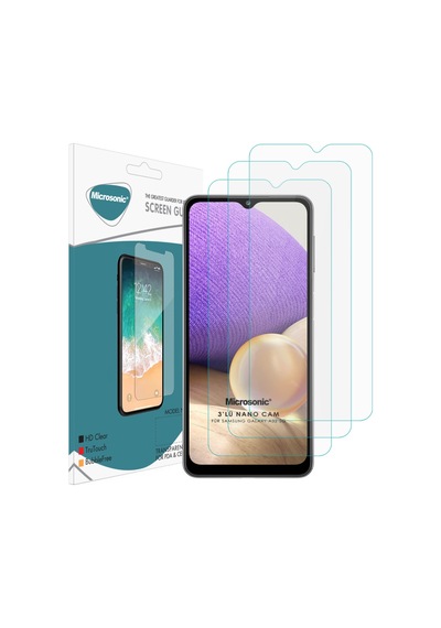 Microsonic Samsung Galaxy Uyumlu A32 5g Screen Protector Nano Glass Cam Ekran Koruyucu 3'lü Paket