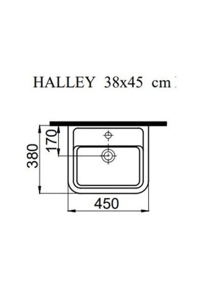 Idevit Halley Lavabo Dikdörgen Tezgah Üstü Çanak Mini 45CM Hariç