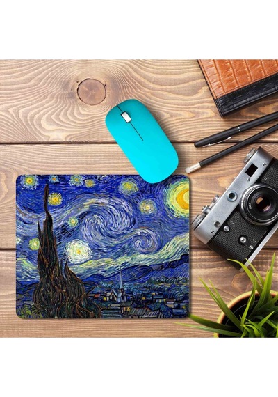 Van Gogh Yıldızlı Gece Baskılı Mousepad Mouse Pad