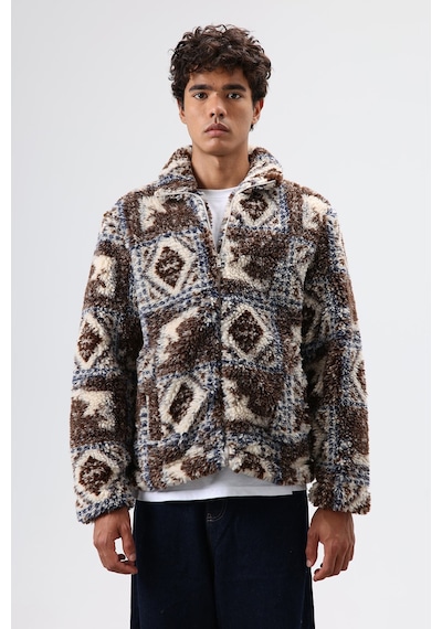 Vamos Oversize Peluş Mont Kahverengi