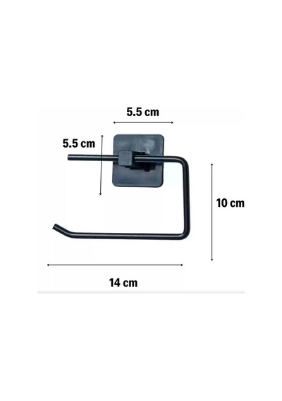 Zhltools Kendiliğinden Yapışkanlı Siyah Paslanmaz Metal Kapaksız Tuvalet Kağıtlığı Aparatı