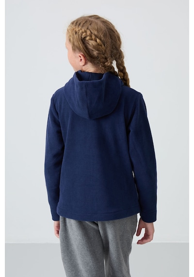 Standart Fit Kapüşonlu 2li Paket İndigo-fiesta Kız Çocuk Sweatshirt - 75152 Kırmızı - Mavi