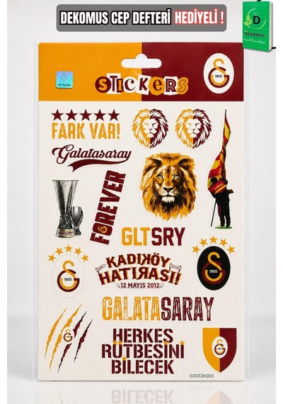 X Dekomus Lisanslı Galatasaray "fark Var" Sticker Sheet Altın