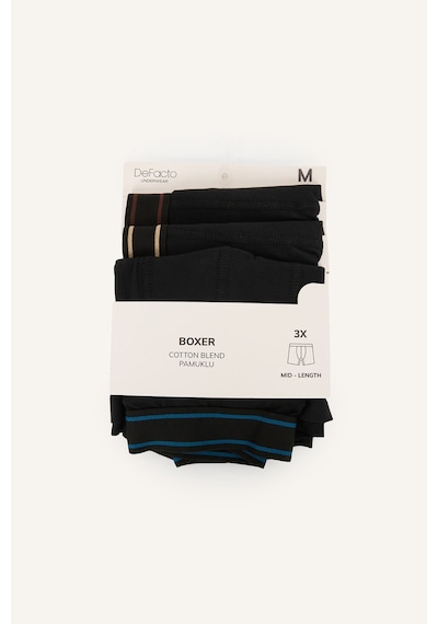 Defacto Regular Fıt Beli Lastikli 3lü Boxer I1507ax26aubk81 Siyah-bk81
