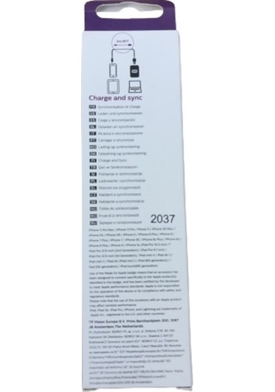 Philips DLC3106V USB-A Lightning Şarj Kablosu 2 M Siyah