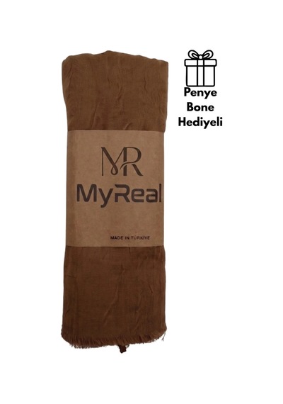 Myreal Bambu Kraş Şal - Ütü Gerektirmeyen Doğal Doku 90x200 Cm Sütlü Kahve