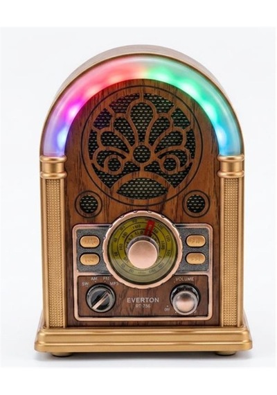 Everton Rt-752 Şarjlı, Led Işıklı Nostaljik Radyo Bluetooth-usb-sd-fm