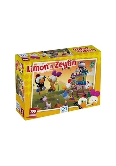 Limon İle Zeytin 100 Parça 34x24cm Çocuk Puzzle Yapboz Serisi