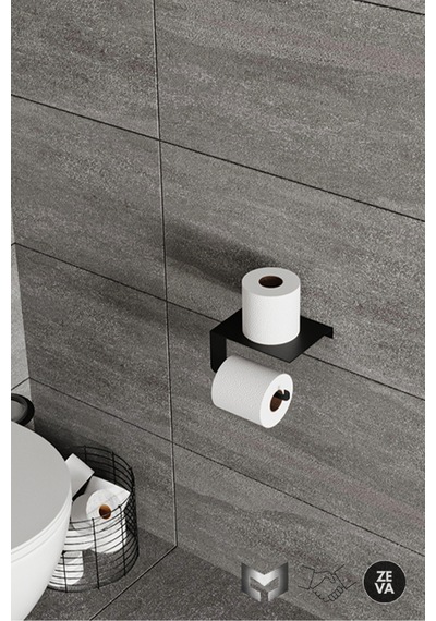 Siyah Tuvalet Kağıtlığı - Dayanıklı Banyo & Tuvalet Düzenleyici