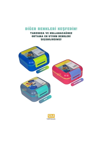 Bento 1000ml Lunchbox Tek Katlı Bölmesiz Pp Plastik Küçük Sefer Tası Yemek Kutusu Koyu Pembe Çok Renkli