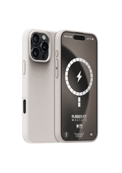 Apple Uyumlu iPhone Buff 16 Pro Max Magsafe Rubber Fit Silikon Kılıf Stonegray