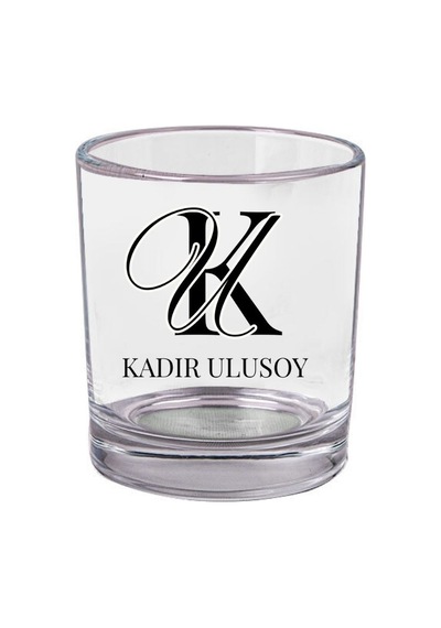 Kişiye Özel Baş Harfli Viski Bardağı - İsme Özel Monogram Tasarım Kadeh Renksiz
