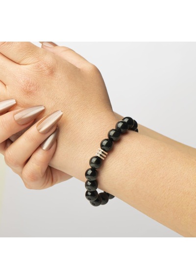 Obsidyen Doğal Taş Bileklik 10 Mm Ruh Temizliği Renkli